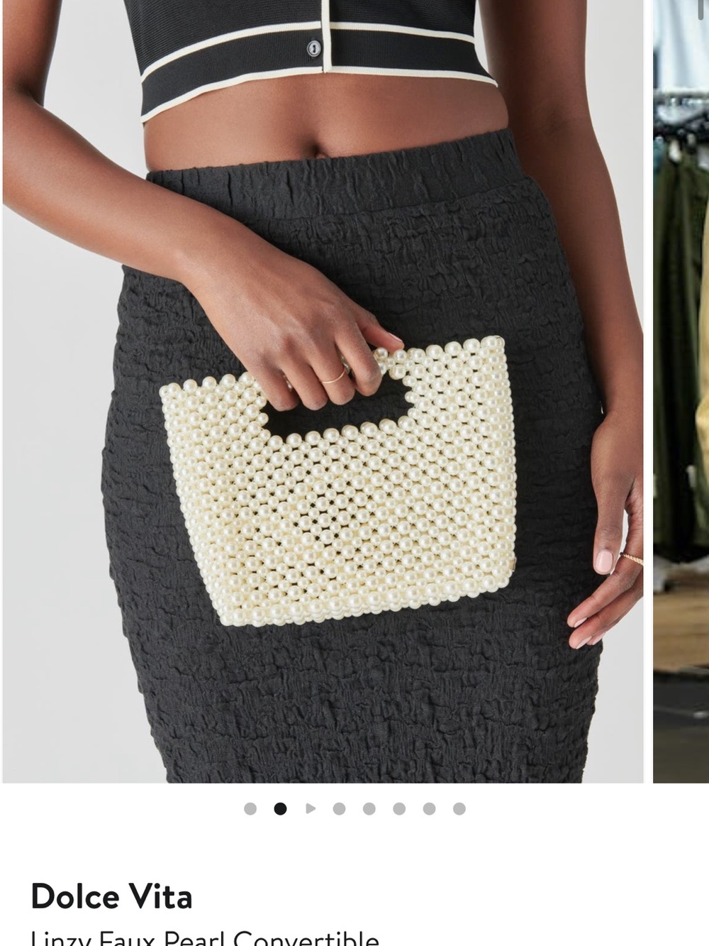 Dolce Vita Linzy Faux Pearl Crossbody Bag in Cream
